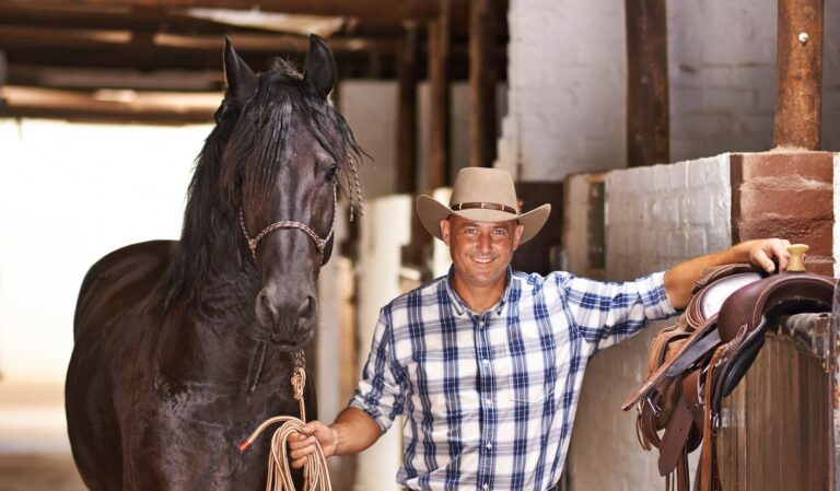 Cowboy with horse