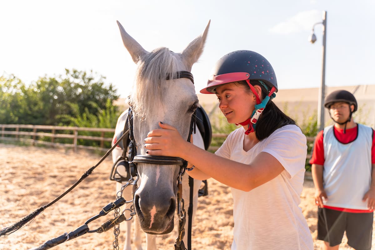 Handicap student with horse
